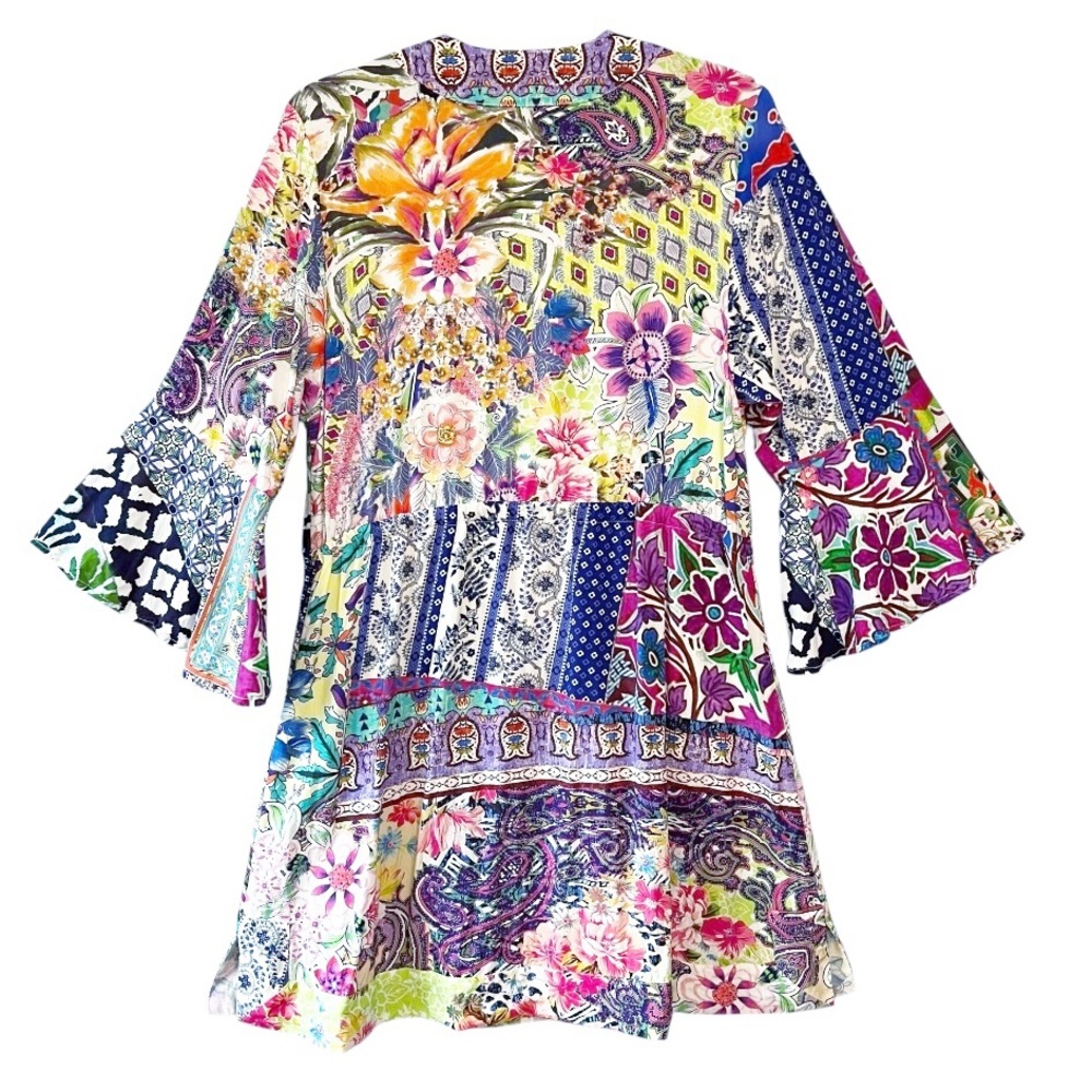 Johnny Was Locita Drawstring Patchwork Kimono Dre… - image 2